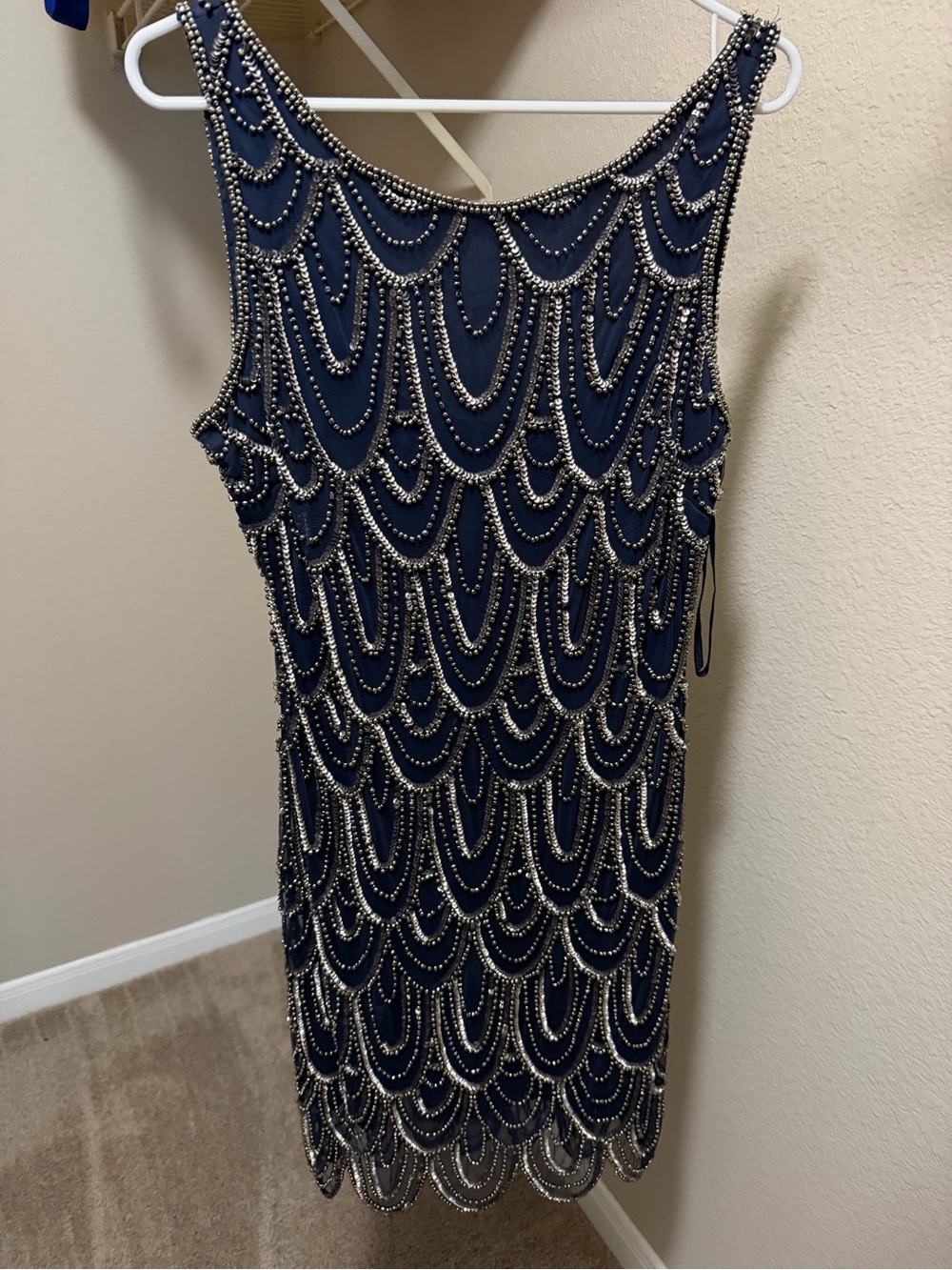 Pisarro Nights Navy Beaded Midi Dress